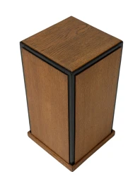 1930s Art Deco Modernist Pedestal in Oak with Black Lacquer